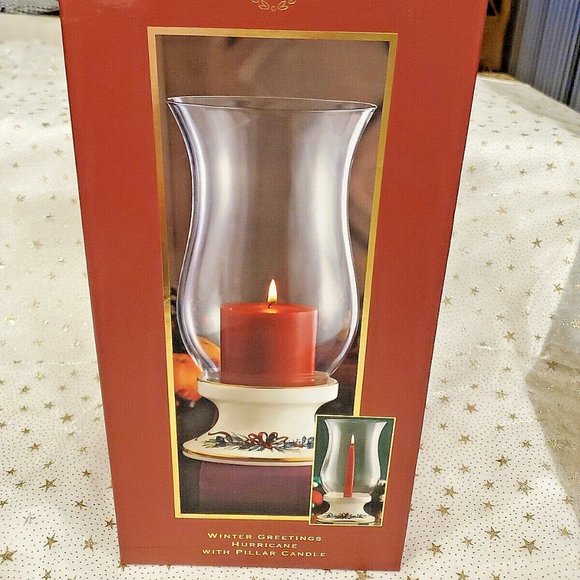 Lenox Holiday Lenox Holiday Gatherings Hurricane Pillar Candle